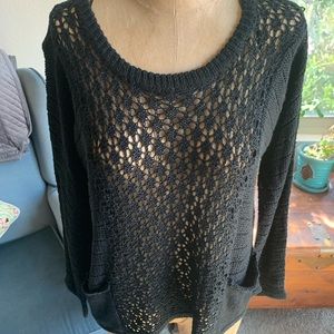 NWT black long sleeve mesh shirt
